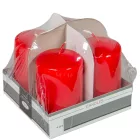 Lakkozott adventi gyertya 80x50mm piros 4db/csom (db ár)