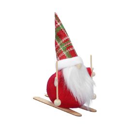 Textil síelős mikulás piros 13cm Textil síelős mikulás piros 13cm