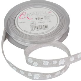 Textil szalag FLORIA szürke 15mmx15m Textil szalag FLORIA szürke 15mmx15m