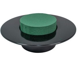 Ikebana clinder vizes tűzőhabbal fekete M6,5cm D19cm