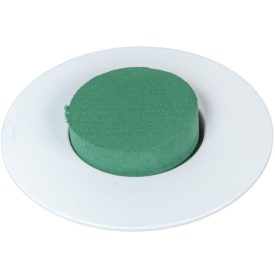 Ikebana clinder vizes tűzőhabbal fehér M6,5cm D19cm