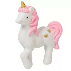 Unikornis rózsaszín-fehér polyresin 8cm