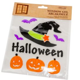 Ablakzselé boszi kalap tökökkel 19x19cm Ablakzselé boszi kalap tökökkel 19x19cm