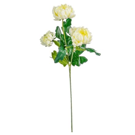 Krizantém ág 3 virágos krém 62cm
