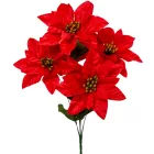 Mikulás virág csokor szatén 5 virágos piros 32cm