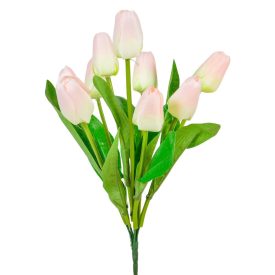 Tulipán csokor 9 virágos világosrózsaszín 37cm Tulipán csokor 9 virágos világosrózsaszín 37cm