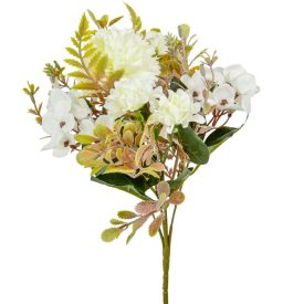 Krizntém, hortenzia csokor 5 virágos krém 28cm Krizntém, hortenzia csokor 5 virágos krém 28cm