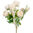 Rózsa csokor 9 virágos krém 42cm