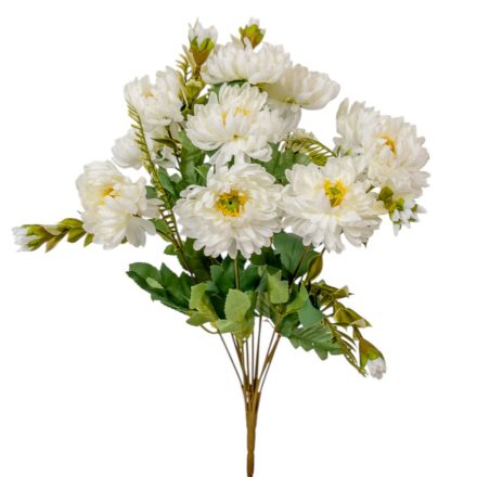 Krizantém csokor krém 11 virágos 40cm