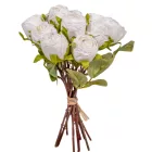 Rózsa köteg 10 virágos krém 27cm