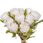 Rózsa köteg 10 virágos krém 27cm