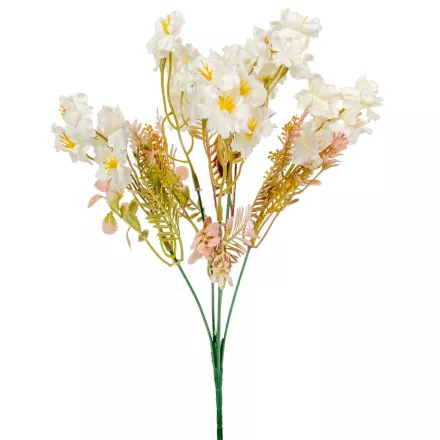 Virágos ág 5 virágos krém 38cm