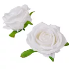 Rózsa nyílt bársony hatású 8cm fehér 6 darabos csomagban rendelhető (darab ár!)