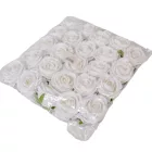 Rózsa nyílt bársony hatású 8cm fehér 6 darabos csomagban rendelhető (darab ár!)
