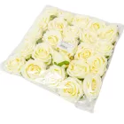 Rózsa virágfej bársony hatású 8cm krém 6 darabos csomagban rendelhető (darab ár!)