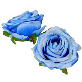 Rózsa nyílt bársony hatású 8cm kék Rózsa nyílt bársony hatású 8cm kék