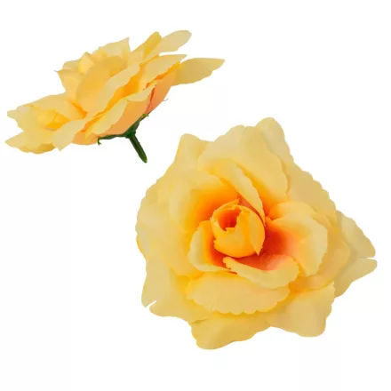 Rózsa virágfej nyílt 10cm sárga 10 darabos csomagban rendelhető (darab ár!)