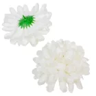 Krizantém virágfej szatén fehér D11cm 36db/#
