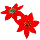 Mikulás virágfej bársony 12cm