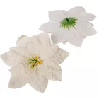 Mikulás virágfej bársony krém 16cm