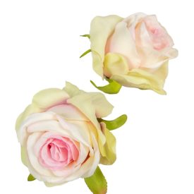 Rózsa virágfej D6cm 24db/szín/csom krém rózsaszín középpel 303A   Rózsa virágfej D6cm 24db/szín/csom krém rózsaszín középpel 303A