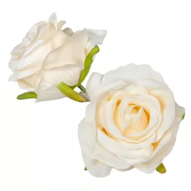   Rózsa virágfej 6cm ivory 6 darabos csomagban rendelhető (dabar ár!)