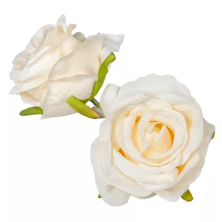Rózsa virágfej 6cm ivory 6 darabos csomagban rendelhető (dabar ár!)