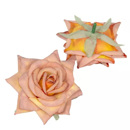 Rózsa virágfej D8cm őszi narancs 12 12db/csom