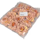 Rózsa virágfej D8cm őszi narancs 12 12db/csom
