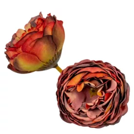   Boglárka virágfej 5,5cm cirmos bordó 4 darabos csomagban rendelhető (darab ár!)