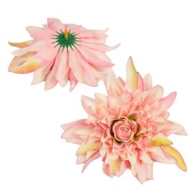 Dália virágfej D13cm rózsaszín zölddel 826 24db/csom Dália virágfej D13cm rózsaszín zölddel 826 24db/csom