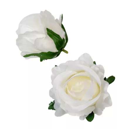 Rózsa virágfej 7cm fehér 6 darabos csomagban rendelhető (darab ár!)