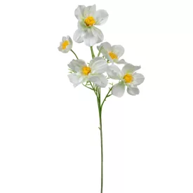 Pipacs ág fehér 5 virágos 90cm