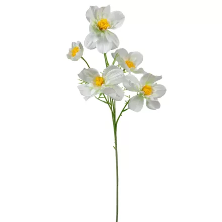 Pipacs ág fehér 5 virágos 90cm