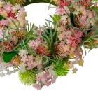 Tavaszi vegyes virágos koszorú rózsaszín 22cm