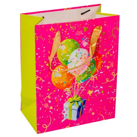 Ajándéktasak pink lufi 18x23cm