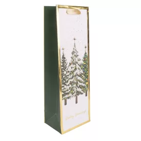 Ajándéktasak italos havas fenyőfa 12x36cm