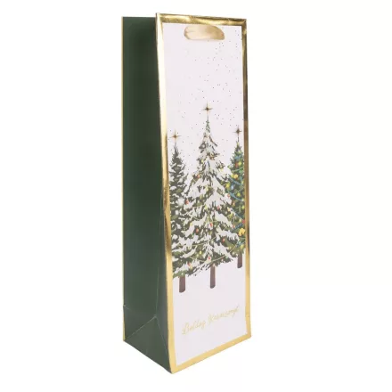Ajándéktasak italos havas fenyőfa 12x36cm
