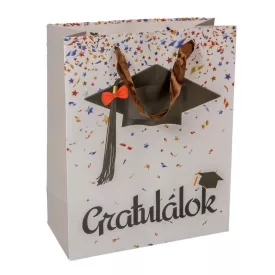 Ajándéktasak ballagási gratulálok sapi 26x32cm