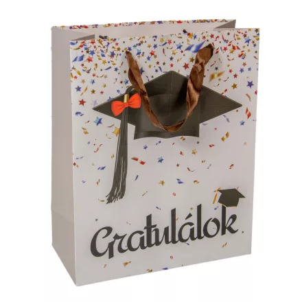 Ajándéktasak ballagási gratulálok sapi 26x32cm