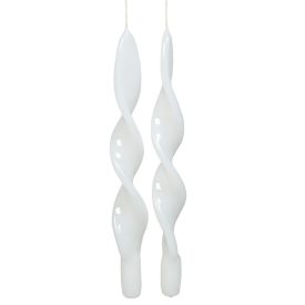 Lakkozott rövid szalag csavart gyertya fehér 270x22mm