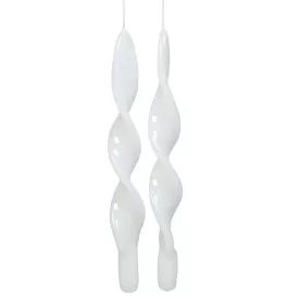 Lakkozott rövid szalag csavart gyertya fehér 270x22mm