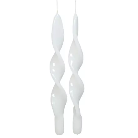 Lakkozott rövid szalag csavart gyertya fehér 270x22mm