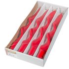 Lakkozott rövid szalag csavart gyertya piros 270x22mm