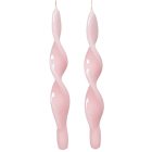 Lakkozott rövid szalag csavart gyertya rózsaszín 270x22mm