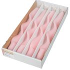 Lakkozott rövid szalag csavart gyertya rózsaszín 270x22mm