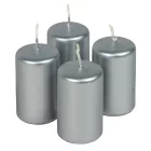 Metál adventi gyertya 70x40mm ezüst  4db/csom (db ár)