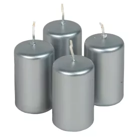 Metál adventi gyertya 70x40mm ezüst  4db/csom (db ár)