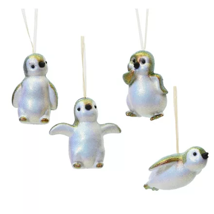 Pingvin figura fényes akaszós 8,6cm