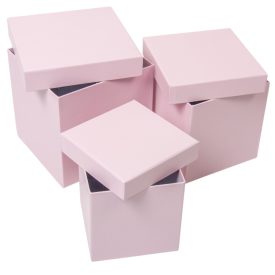 Papír doboz kocka vint.pink 16-14-12cm 3db-os szett Papír doboz kocka vint.pink 16-14-12cm 3db-os szett